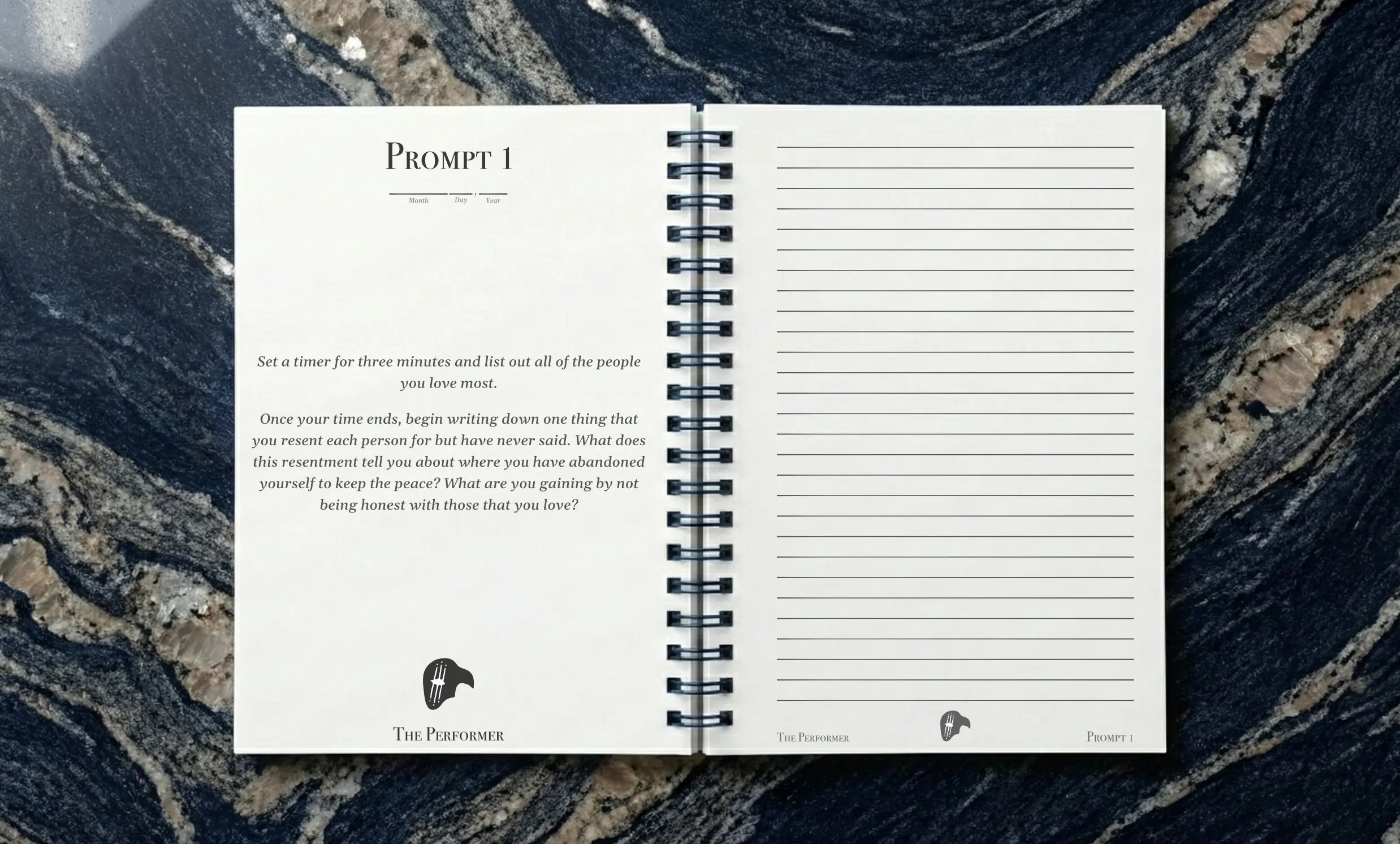 Cerebration journal open on counter